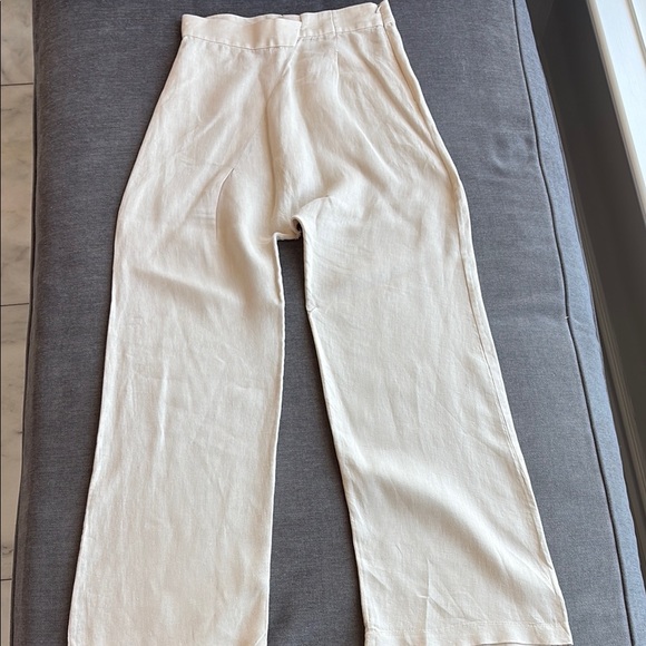 Zara Pants - Zara Cream Wide-Leg Pants